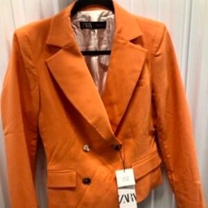 ZARA Orange Business Blazer Jacket, M, NWT
